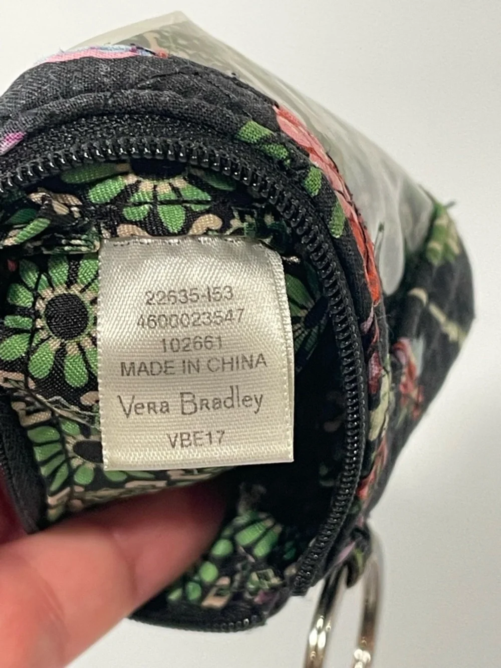 Vera Bradley Zip ID Case Lanyard Winter Berry Floral Cottagecore Coastal Granny - Picture 6 of 9